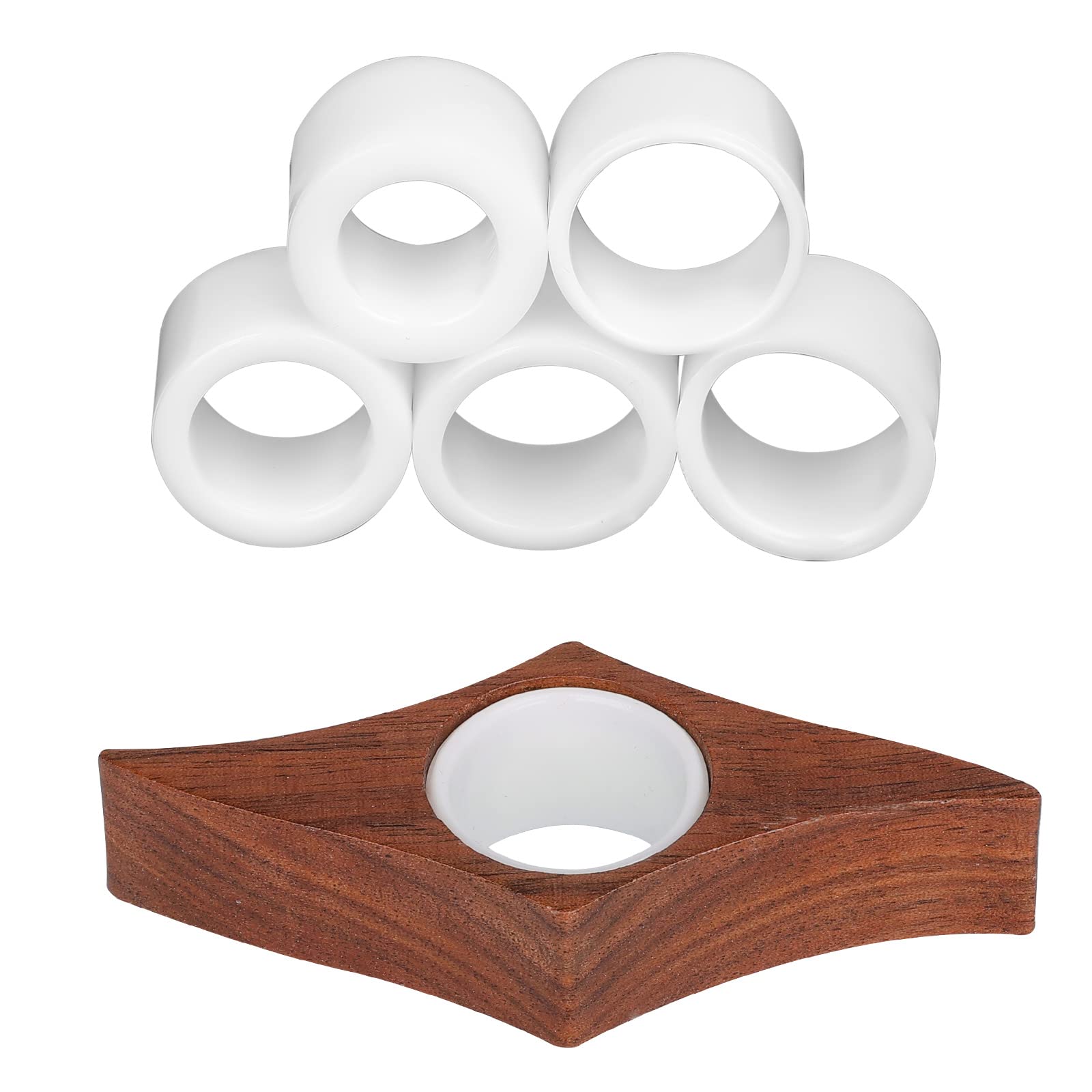 KINBOM Thumb Book Reader, Natural Walnut Book Readers, with 5 Pcs Different Size Silicone Rings, Book Page Holder for Bookmark Readers Bookworm