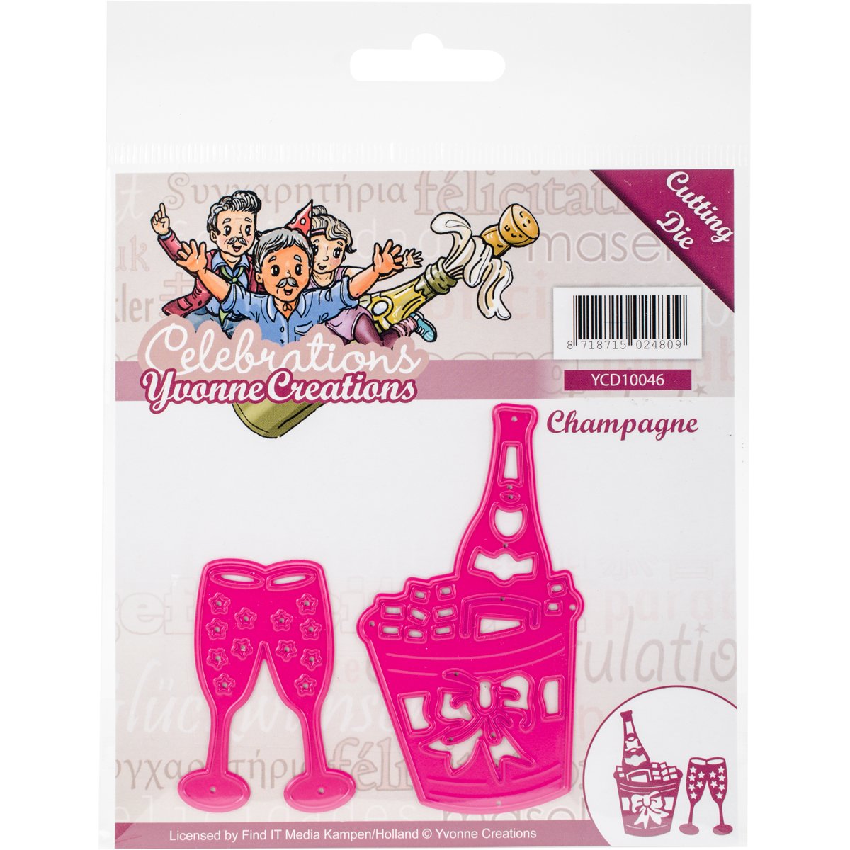 Find It Trading Yvonne Creations Celebrations Die-Champagne, Other, Multicoloured, 12.8x15.39x0.15 cm