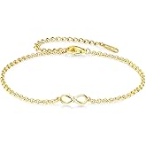 MYJEWR Valentine's Day 14K Gold Plated Jewelry Bracelet for Women, Infinity Charm Bracelet with Cubic Zirconia - Gold Jewelry for Women, Trendy Womens Bracelets & Charm Bracelet