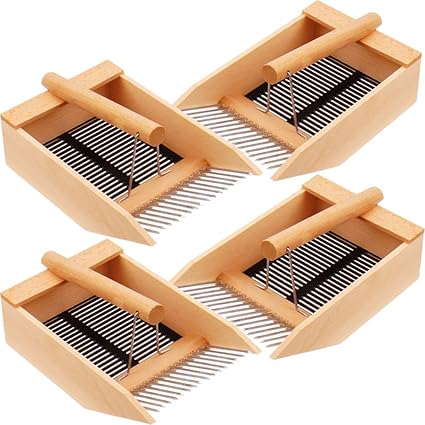 PROHEIM 4X Beerenpflücker Beeren Rechen aus Metall Beerenkamm aus stabilen & massiven Buchenholz