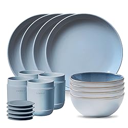 Corelle Stoneware Dinnerware Set, Handmade Reactive