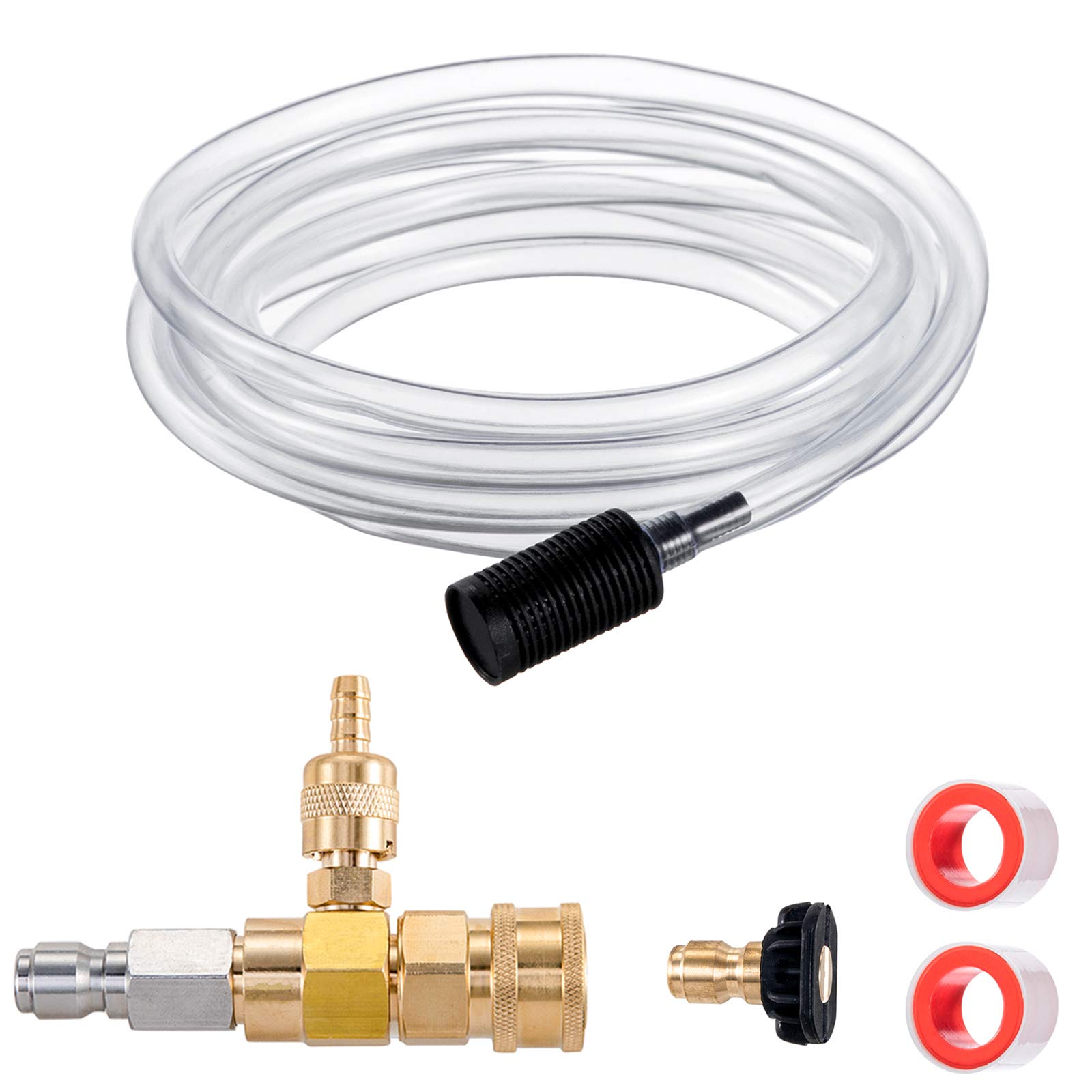 Photo 1 of Raincovo Downstream Injector for Pressure Washer, Power Washer Chemical Injector Kit, Soap Injector, 3/8 Inch Quick Connect, 4000 PSI