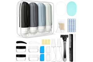 CHEODIN 26 Pack Travel Size Toiletries, Tsa Approved Travel Containers for Toiletries, Leak Proof Silicone bottles and Shampoo Conditioner, Essential Toiletry Accessories.