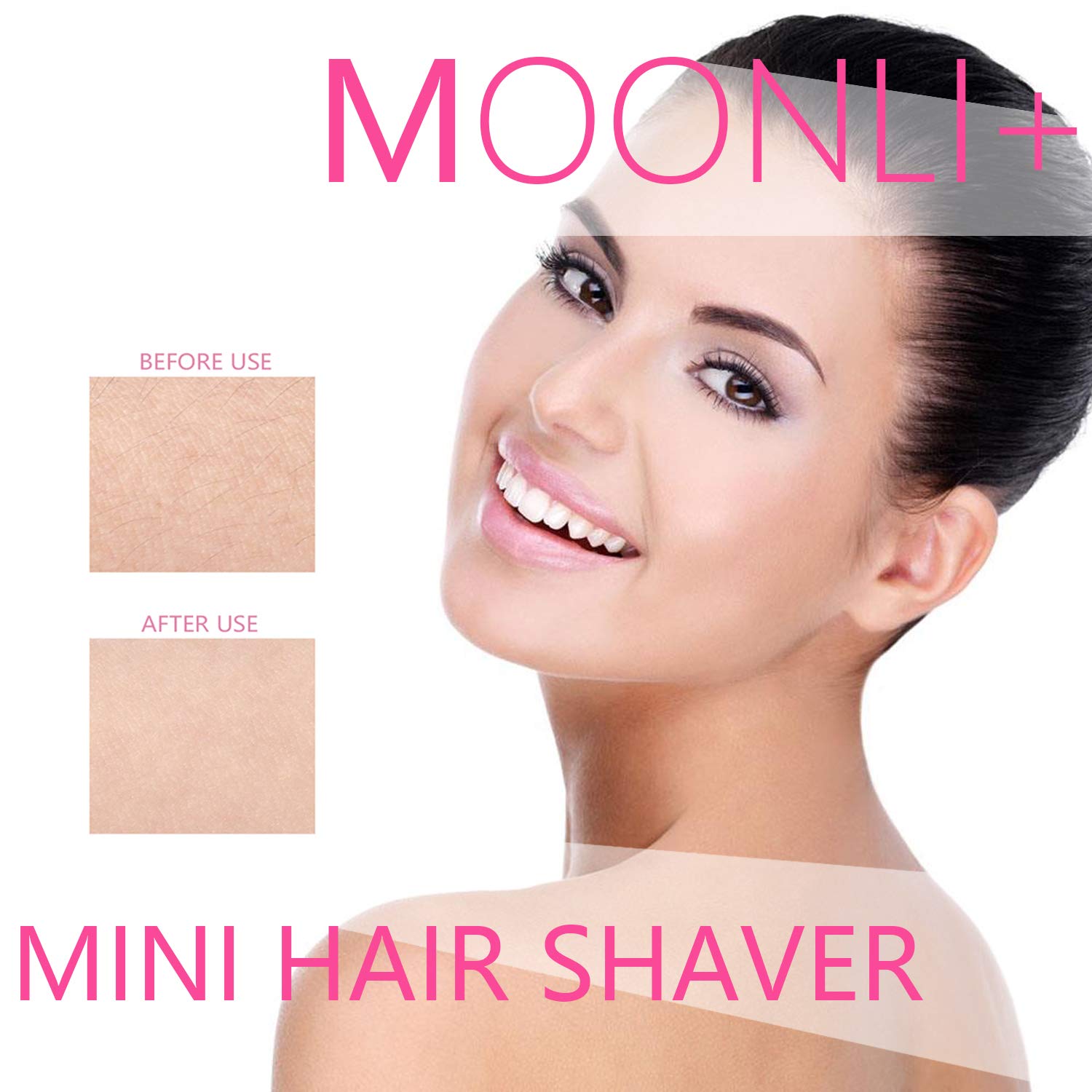 Facial Hair Removers for Women Face, Hair Shaver for Ladies Bikini Area Painless Electric Removal Epilator Razor Groomer Trimmer Mini Waterproof for Body, Leg, Upper Lip, Chin, Cheek, Armpit