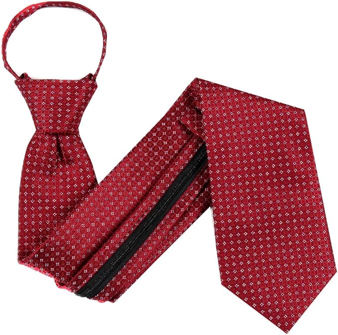 Polyester Pattern Red Zipper Tie at Amazon Men’s Clothing store