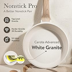 CAROTE White Nonstick Frying Pan Skillet,10" Non