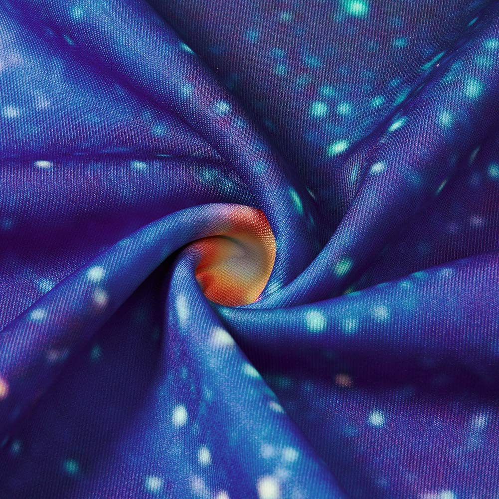 Men\'s Galaxy Sweater 3D Printed Drawstring Pullover Young Children Sports Hoodie Long Sleeve Sweatshirt for All Season with Big Pocket Cool Universe Graphic Coat Blue Star Hoodies Size XX-Large