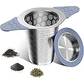 CTIANWXY Tea Infuser for Loose Leaf Tea,Stainless Steel Tea Infuser with Heat Proof Silicone Handles,Extra Fine Mesh Tea Stra