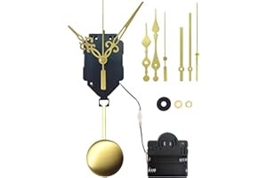 WINTAIM Grandfather Clock Parts Replacement, Quartz Pendulum Trigger Clock Mechanism with Westminster Chime Music Box, 3 Pair Clock Hands