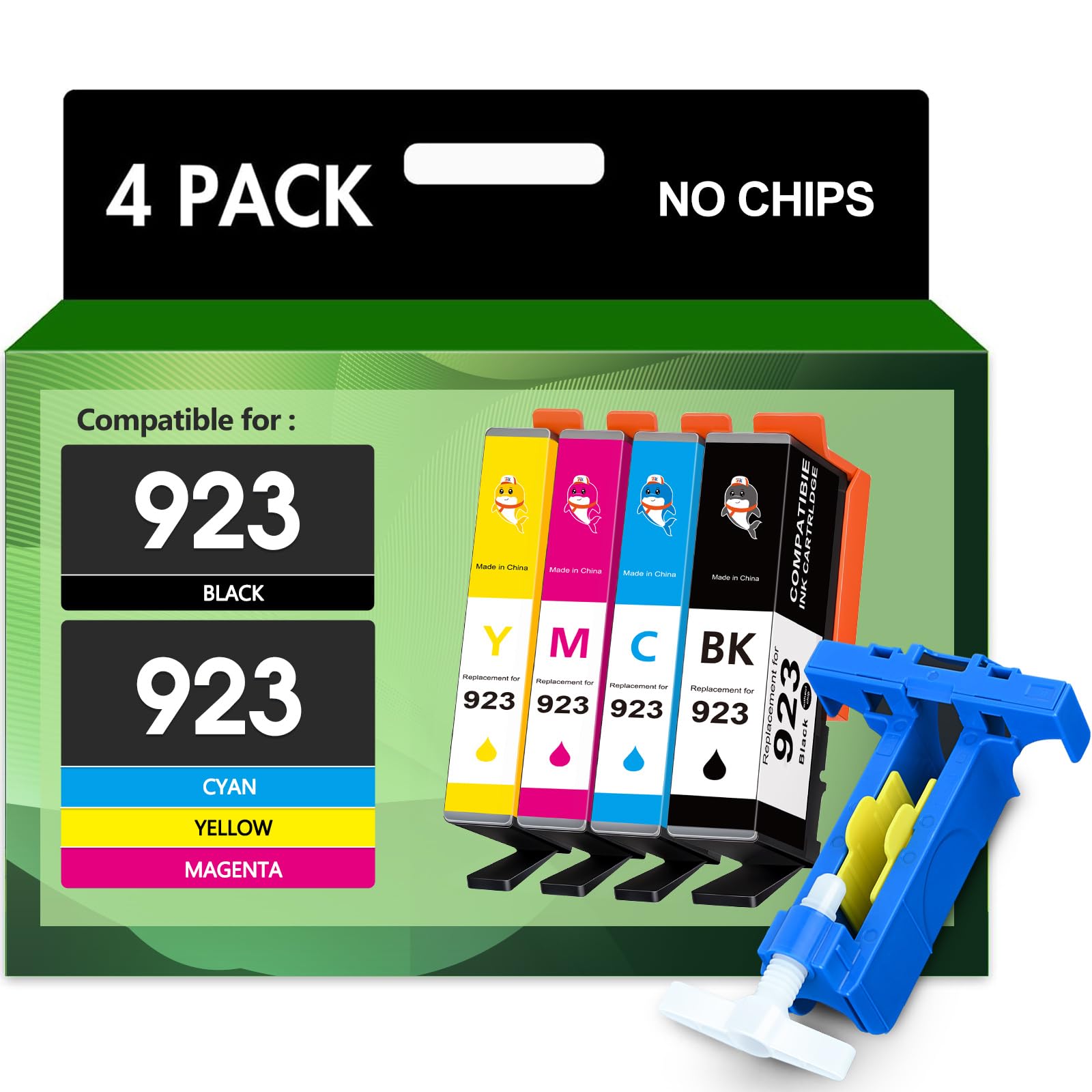 Photo 1 of *USED*
Starink Compatible 923 Ink Cartridges Combo Pack Without Chip Replacement for HP 923 Ink Cartridges for HP Printers Use with OfficeJet Pro 8130e 8135e 8138e 8139e 8120e Printer Ink