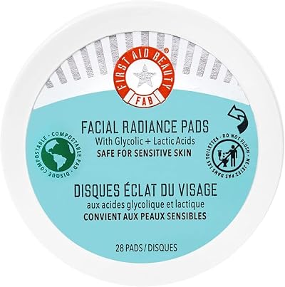 First Aid Beauty Facial Radiance Pads Daily Exfoliating AHA Glycolic Lactic 28