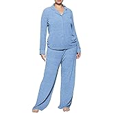 MANBEIYA Women's Pajama Sets Long Sleeve Button Down Soft Knit Sleepwear 2 Piece Lounge Set