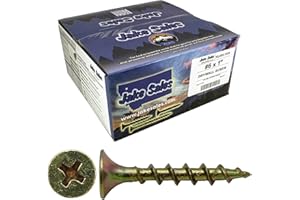 Jake Sales Drywall Screws: Yellow Zinc #6 x 1 Coarse Thread, Gypsum Board, Sheetrock, Plasterboard. Use for All Purpose Wood Screws (Full Box - 10,000 Screw Count)