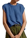 Saodimallsu Womens Sleeveless Crewneck Sweaters