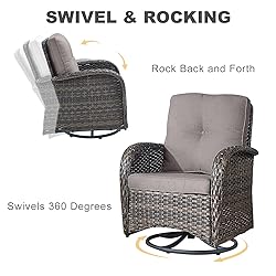 HUMMUH 5-Piece Patio Furniture PE Wicker Outdoor