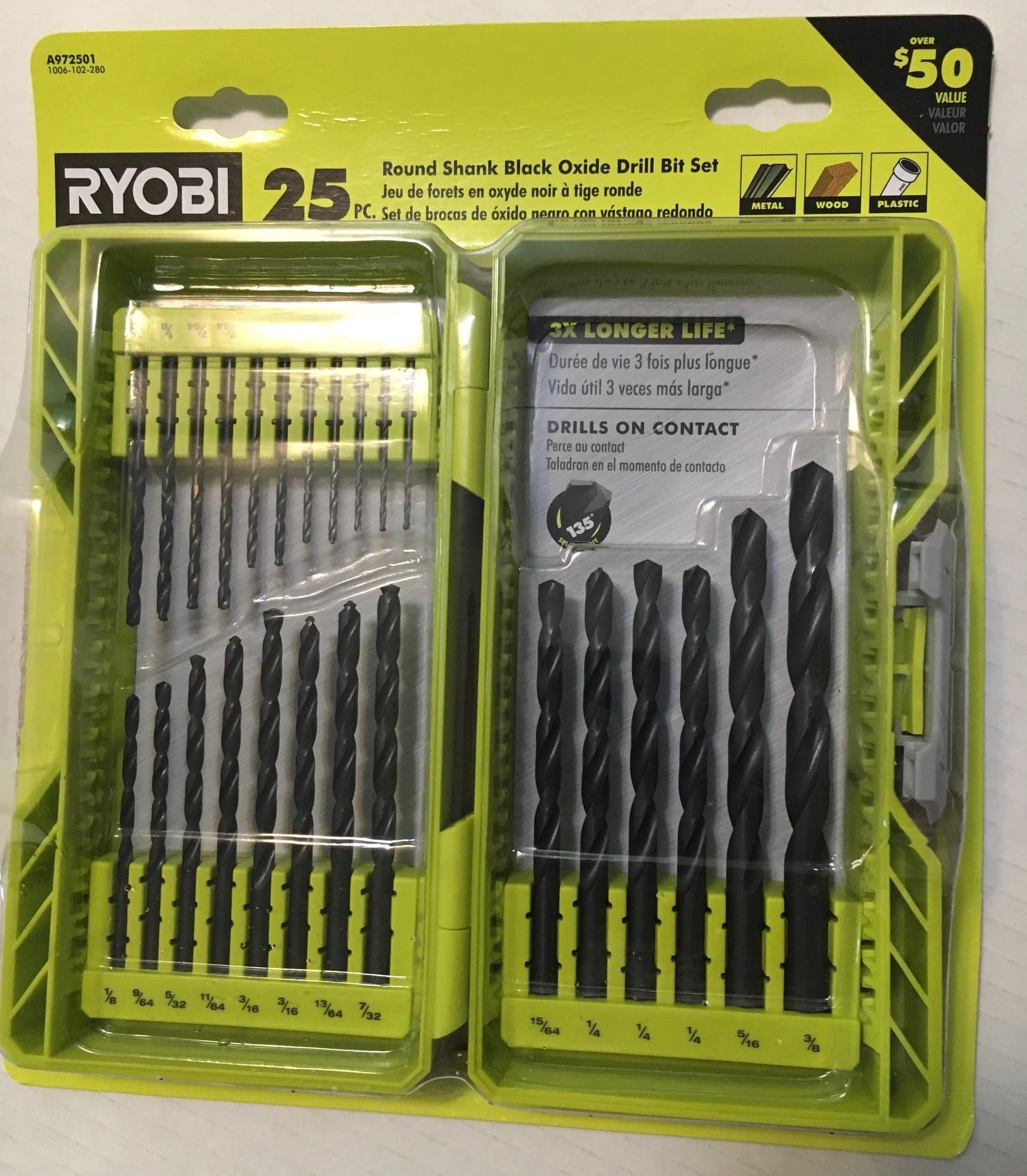Photo 1 of 25 PC. ROUND SHANK BLACK OXIDE DRILL BIT SET