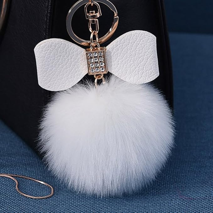 OSYARD Schlüsselanhänger,Keychain,Elegant Plüsch Ball Schlüsselanhänger Weich Keyring Rucksäcke Handtaschenanhänger Dekor Zub