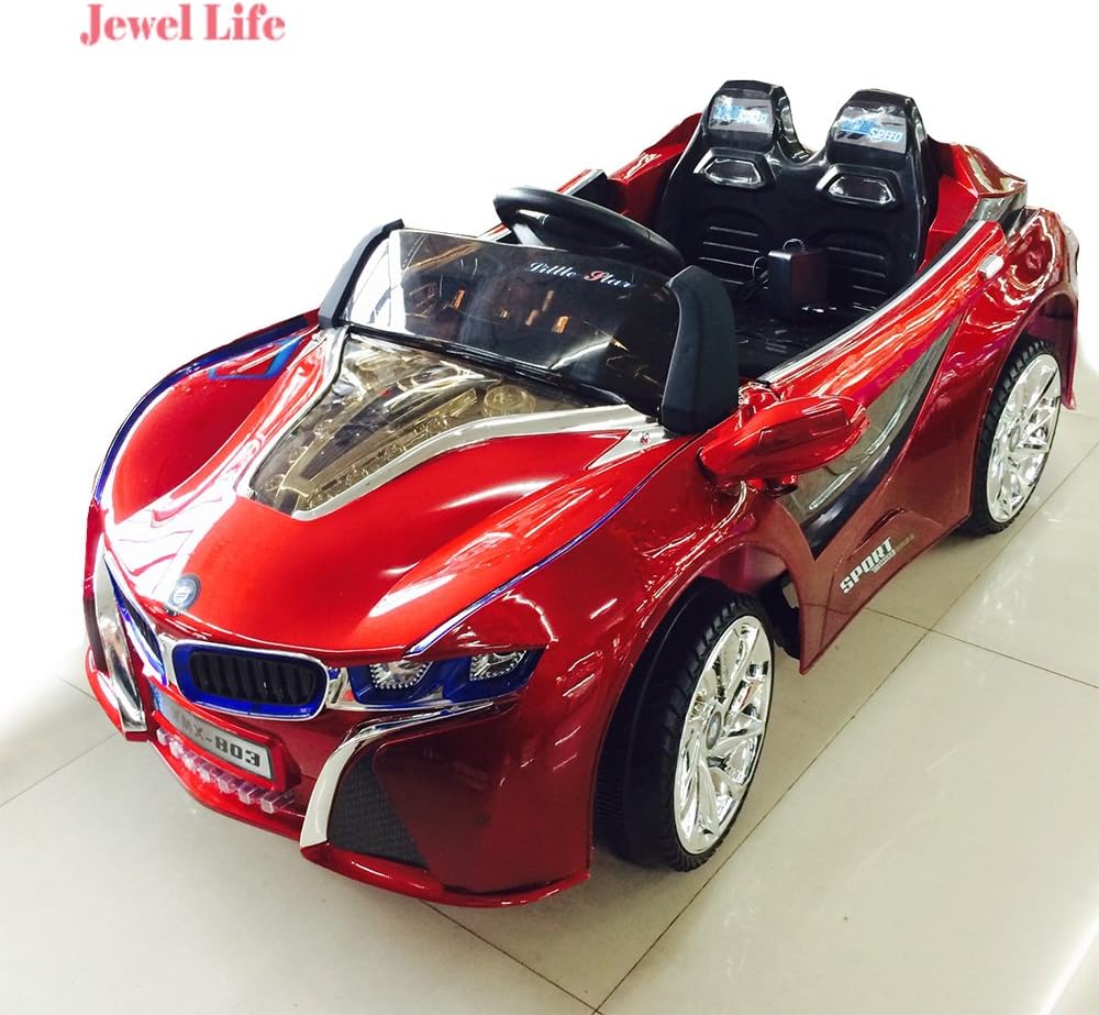 Amazon キッズラジコンカー 子供が乗って大人が操縦できる 乗用ラジコンカー クリスマスプレゼントにも最適 子供用 乗る車のおもちゃ リアルな電動くるまの玩具 赤 乗用玩具 おもちゃ