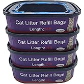 4 Pack Cat Litter Refill Bags Cartridges Compatible with Genie Cat Standard, Plus and XL Pails Odor Control