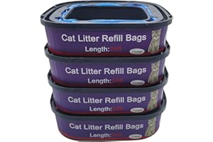 DANMBAQU 4 Pack Cat Litter Refill Bags Cartridges Compatible with Genie Cat Standard, Plus and XL Pails Odor Control