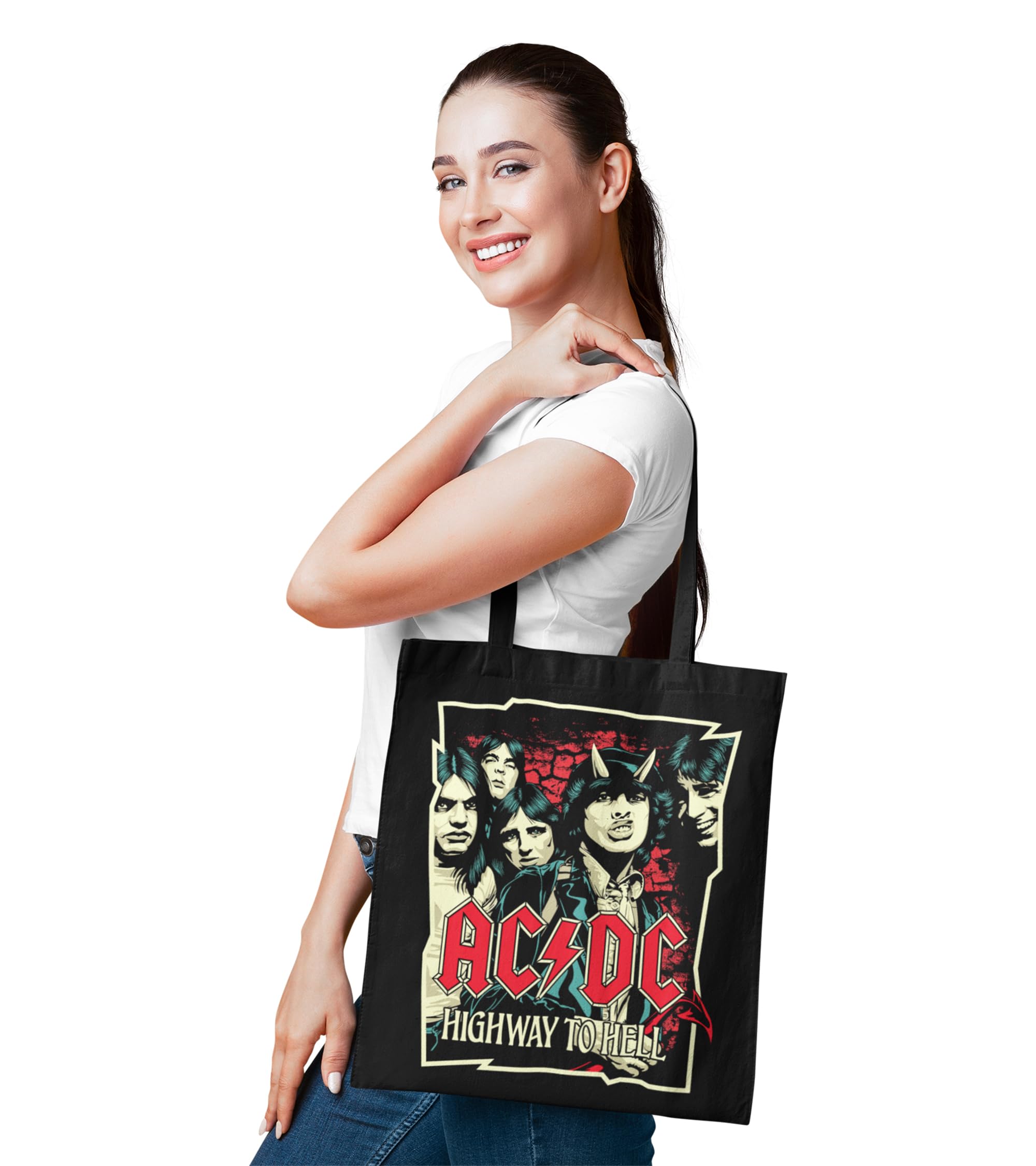 AC/DC Cotton Division Bwacdcrbb003 Mixed Tote Bag, Black, One Size, Black, One Size, Utility