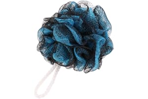 Adults, Mesh Puff Loofah Bath Sponge - Extra Large Body Exfoliating Shower Ball Shower Sponge - Black-Blue, Practical and Att