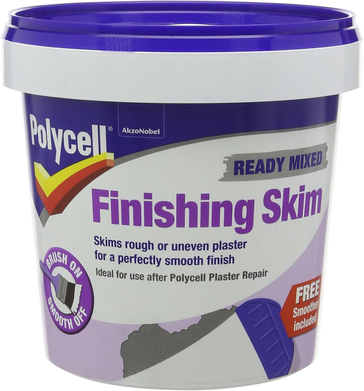Polycell 20218 1 L Ready Mixed Tub Finishing Skim Polyfilla Grey