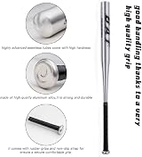 BigTree 34 Inch Aluminium Baseball Bat Silver Anti-Slip Handle Training view 3