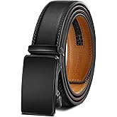 KEMISANT Men Belt Ratchet Click Belt Genuine Leather Adjustable For Men Golf Dress Casual Jeans 1 3/8-Cut For Fit