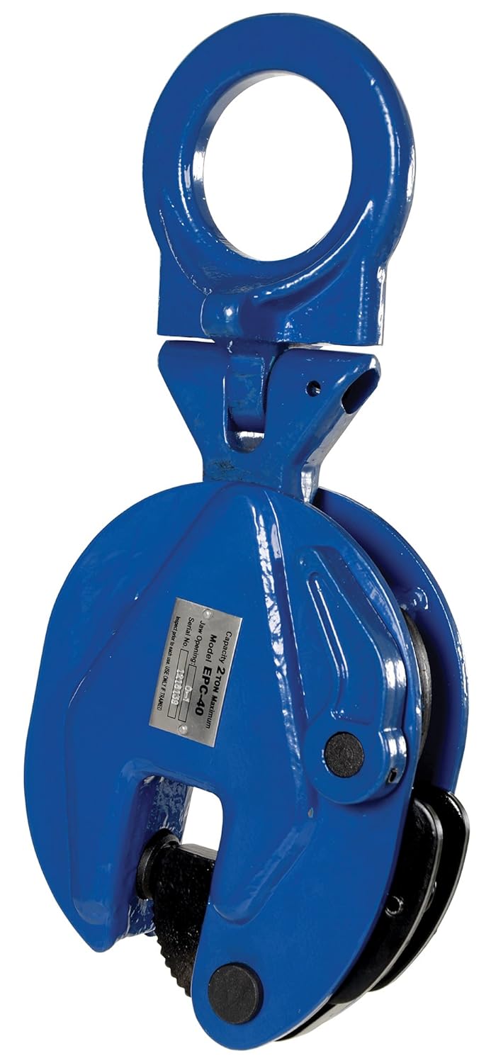Vestil EPC-40 Vertical Plate Clamp, 1" Plate Thickness, 4000 lbs Working Load Limit, 2.38" Bale Opening: Lifting Clamps: Industrial & Scientific