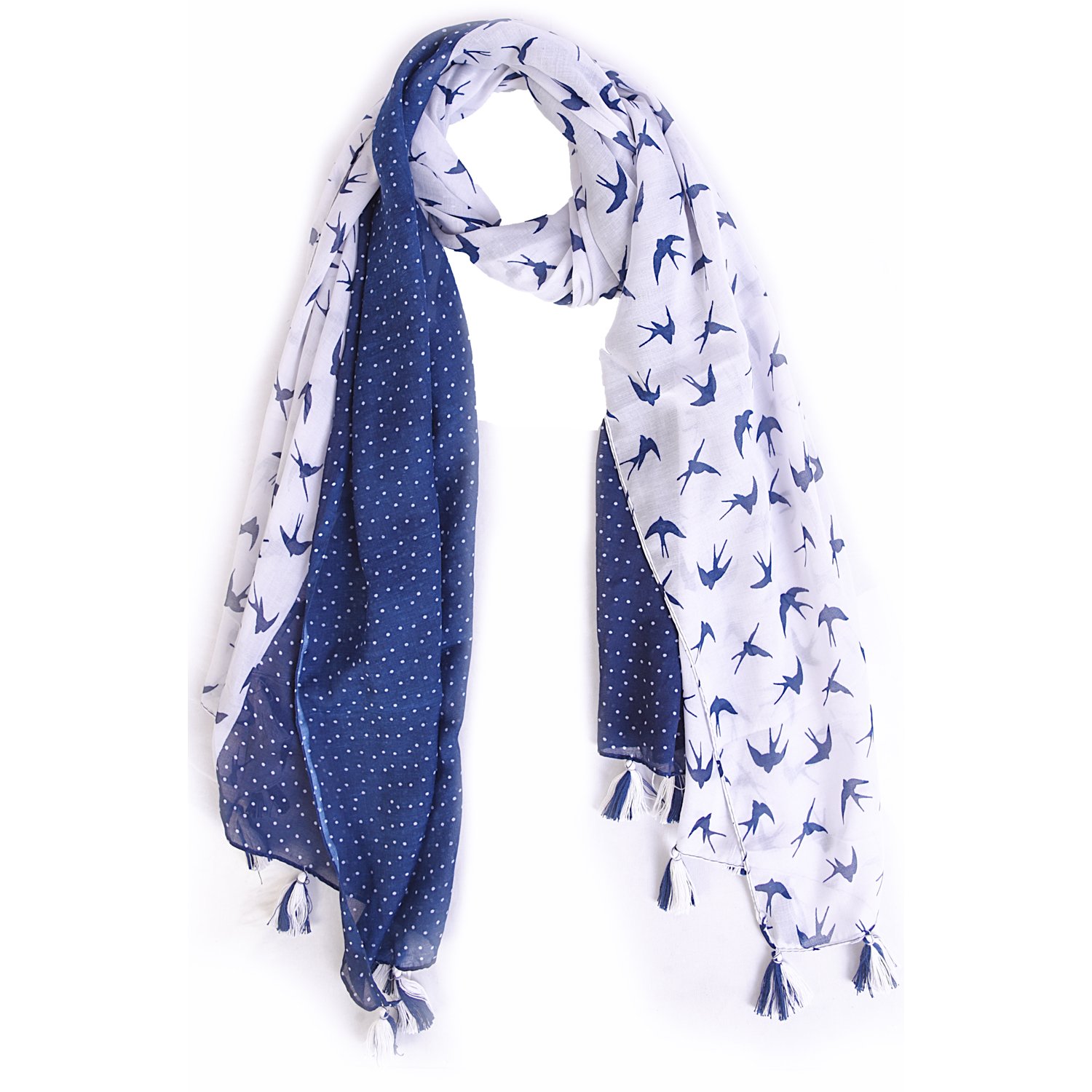 ziva fashion women's white printed stole