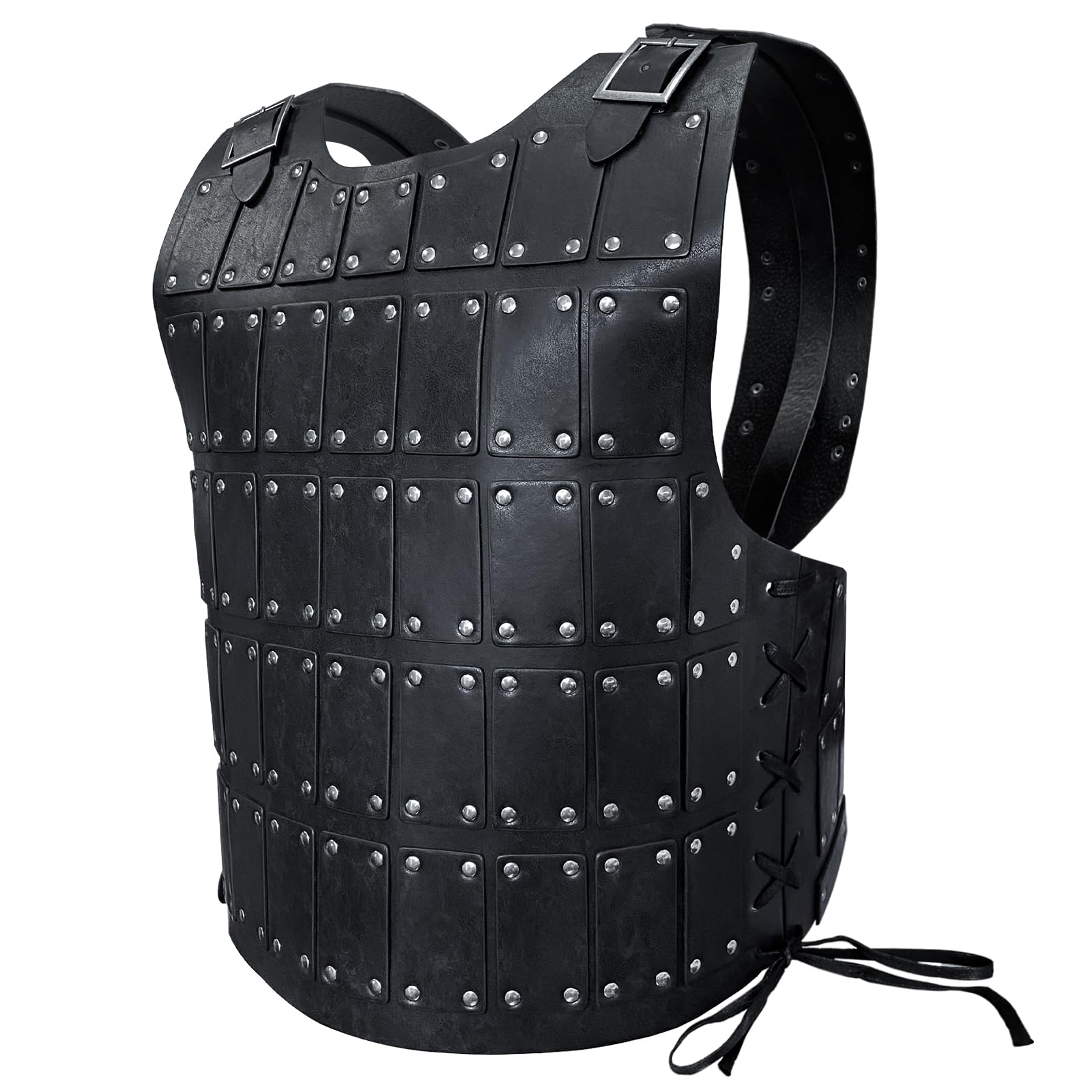 HiiFeuer Medieval Studded Leather Armor, Vintage Mercenary Body Armor Faux Leather, Adjustable Chest Armour for LARP Costume& Ren Faire (Black A) — image 1