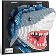 Shark Animal 3D Wall Art Micro Mini Building Blocks Set for Adults, Unique Home Wall Decor or Table Display, No Compatible wi