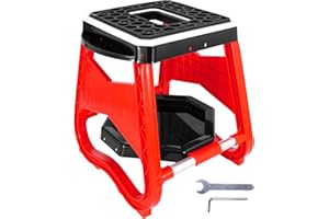 RUTU Dirt Bike Stands and Lifts - Motorcycle Stand Universal Panel - Includes Detachable Tool Tray and Steel Frame- Commonly used on Dirt Bike Motocross - 550lbs - Red