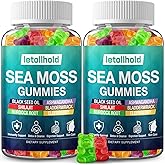 Sea Moss Gummies - Irish Sea Moss Gummies Advanced for Adults with Ashwagandha Bladderwrack & Burdock Root for Supports Immune,Energy - 60 Vegan Gummy,2PCS