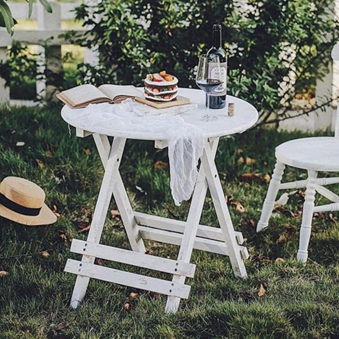 Mesa plegable de esculturas, mesa de té de jardín americano