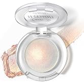 HOSAILY Holographic Duochrome Champagne Glitter Eyeshadow, Color Shift Shimmer Single Eyeshadow Palette, Chameleon Sparkle Inner Corner Eye Highlighter, Iridescent Eye Shadow Palette Fairy Makeup#01