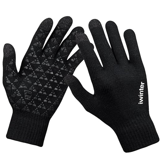 Dukars Men Women Touchscreen Gloves Winter Warm Knit Wool Lined Texting Glove