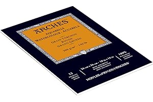 Arches Watercolor Pad, Rough Finish, 140 Pound, 10 x 14 Inch, Natural White, 12 Sheets