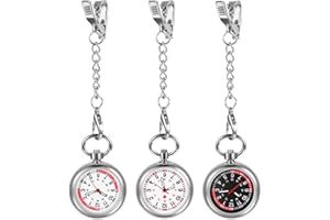 Avaner Clip-on Hanging Lapel Watches: Nurse Fob Analog Quartz Watches with Pulsometer Scale