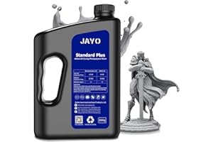 JAYO 3D Printer Resin 3KG, Upgraded Standard Plus 3D Printer Resin, 405nm UV Fast Curing Photopolymer 3D Resin for LCD DLP SLA 3D Printer, Higher Precision & Stronger Toughness, Grey 3000g