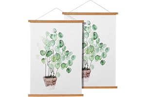 HONKKI Magnetic Poster Hanger Frame for 12x16 12x18 12x12 Movie Music Posters Wall Art, 2 Pack Wood Picture Frames for Large Canvas Diamond Map Decor, Living Room Calendar Banner Tapestry Photo Hanging Stand