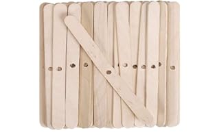 DINGPAI 100pcs Wooden Candle Wick Holders, Candle Wick Centering Devices for Candle Making, Candle Wick Bars, Wick Clips for Canld Centering Tool