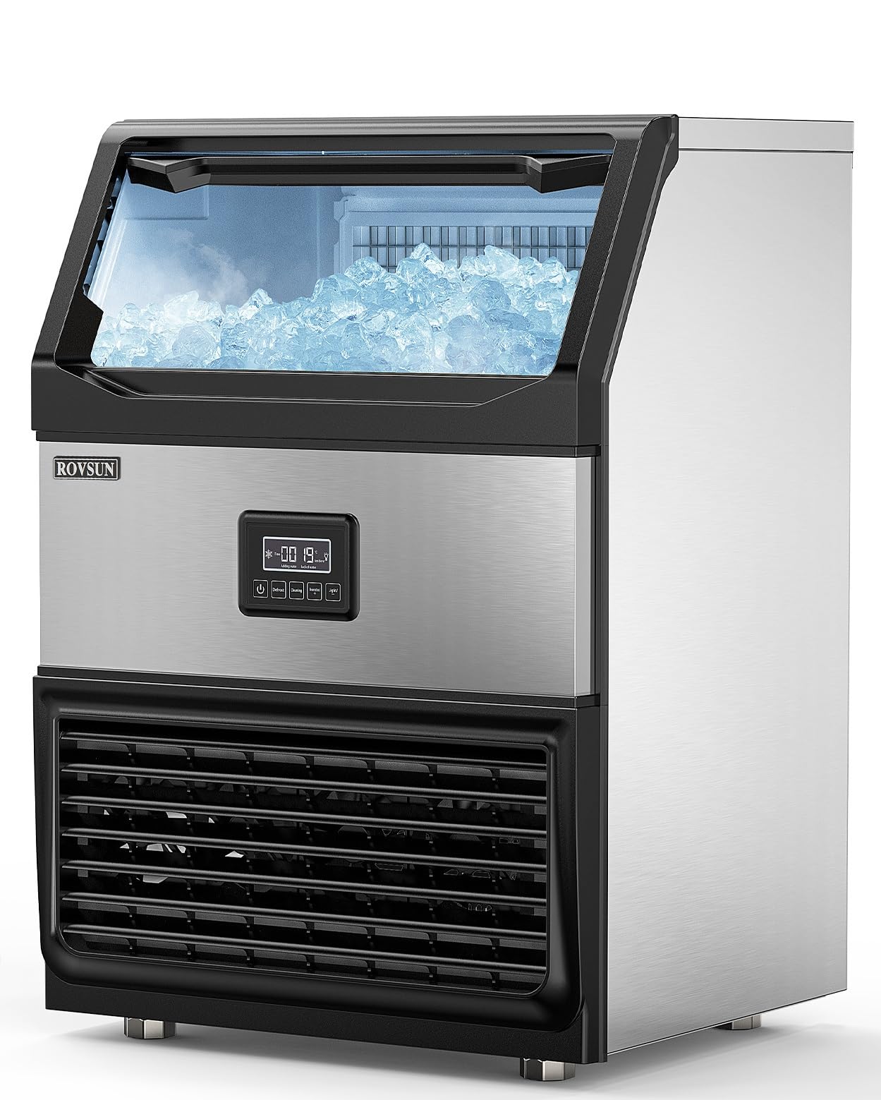 Photo 1 of ***MAY LEAK UNABLE TO TEST***ROVSUN 440lbs/24h Commercial Ice Maker, Large Freestanding Ice Machine with 77lbs Storage Bin & LCD Control Panel for Restaurant Bar Cafe Home Office, Includes Connection Hoses & Scoop