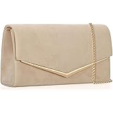 MOJISOLO Faux Suede Women's Evening Clutch Bags for Formal Cocktail Prom Wedding Party Velvet Foldover Purse | Faux Suede, Evening, Formal, Cocktail, Prom, Wedding Party, Velvet, Purse