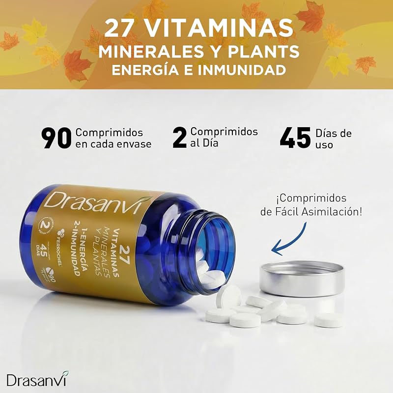 Multivitamínicos Energia e Vitalidade com Maca e Cordyceps Drasanvi 90 Comp