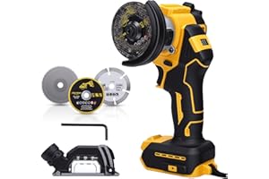 WODHMIEY Cordless Angle Grinder Replacement for Dewalt Battery, Brushless Motor 650W, 75mm Disc, 14000RPM with Rear Toggle Sw