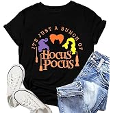 NEWKA Halloween Shirt for Women Sanderson Sisters Tshirt Hocus Pocus Scary Movies Tee Top