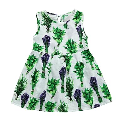 Bonjouree Robe Fille Sans Manches Imprimée Fleur De Plage Ete Pour Enfant Fille 1 8 Ans