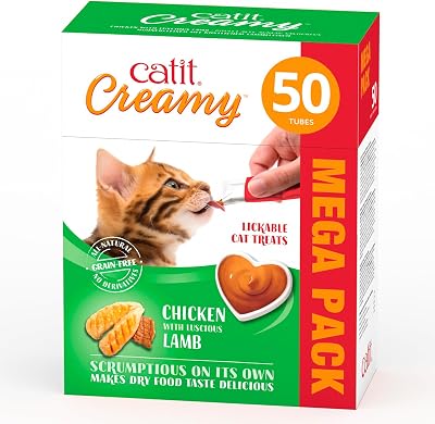 Catit Creamy Chicken & Lamb Lickable Cat Treats 50 Pack